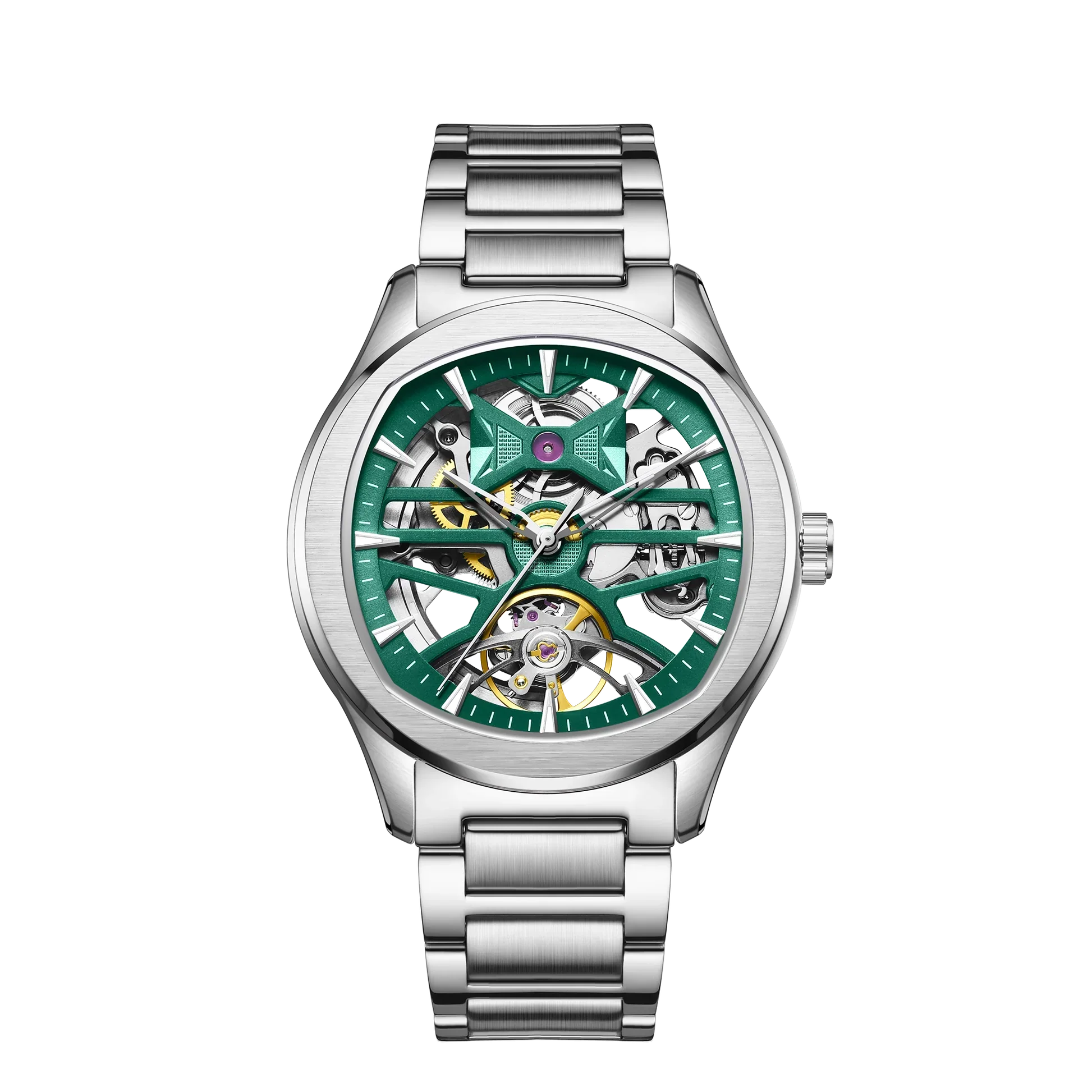 Automatic Skeleton Men’s Watch – Steel Case & Strap