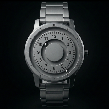 Magneto Metal Natural Number Silver Watch Classic