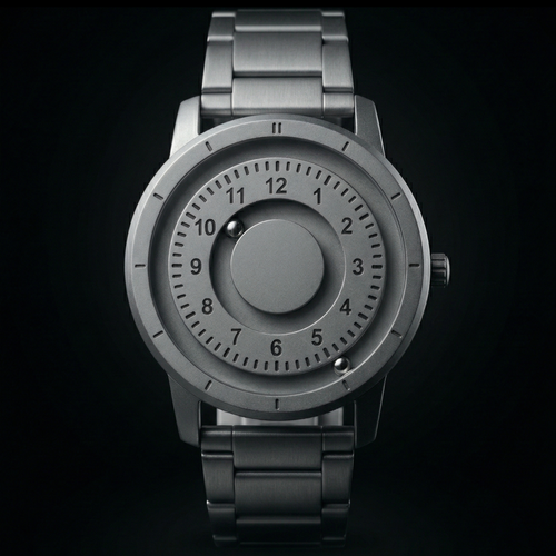 Magneto Metal Natural Number Silver Watch Classic