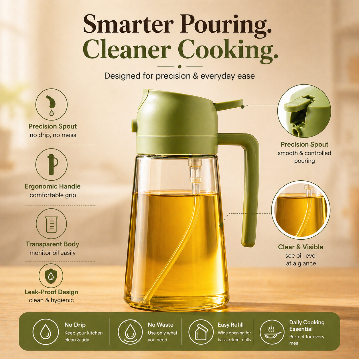 2-in-1 Oil Sprayer & Dispenser Bottle
