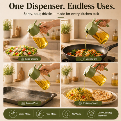 2-in-1 Oil Sprayer & Dispenser Bottle
