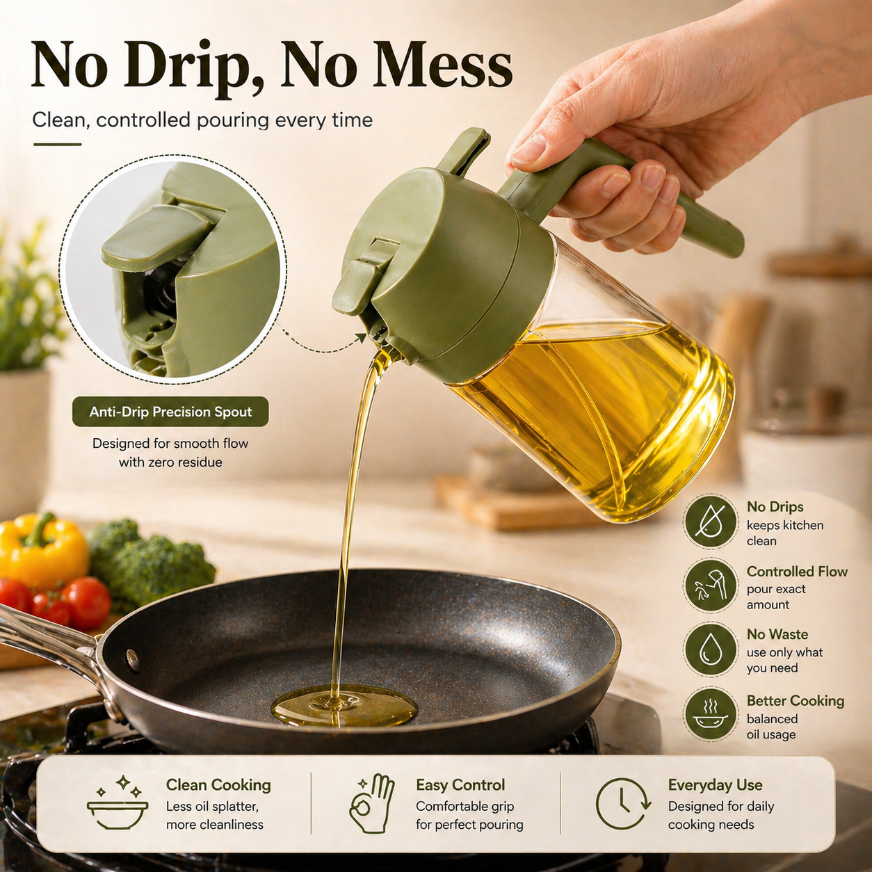 2-in-1 Oil Sprayer & Dispenser Bottle