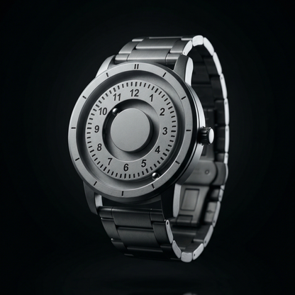 Magneto Metal Natural Number Silver Watch Classic