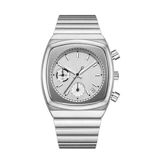 CILOA Mens Watches Chronograph Stainless Steel Waterproof Date Analog Business Fashion Wristwatch for Men|B0FNJYXPZ7