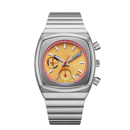 CILOA Mens Watches Chronograph Stainless Steel Waterproof Date Analog Business Fashion Wristwatch for Men|B0FNJYXPZ7