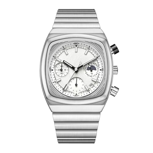 CILOA Mens Watches Chronograph Stainless Steel Waterproof Date Analog Business Fashion Wristwatch for Men|B0FNJYXPZ7
