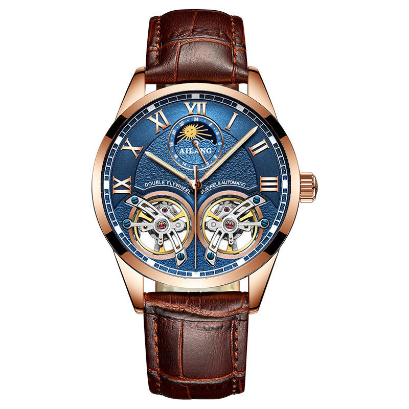 AILANG Dual Balance Wheel Skeleton Automatic Watch