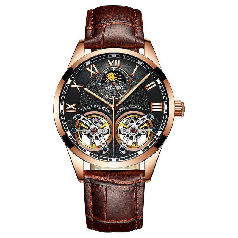 AILANG Dual Balance Wheel Skeleton Automatic Watch