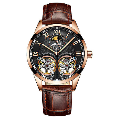 AILANG Dual Balance Wheel Skeleton Automatic Watch