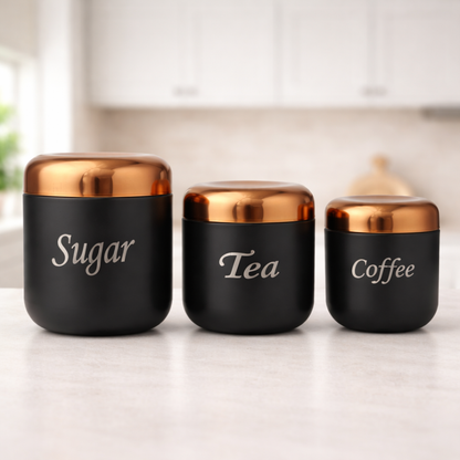 Airtight Tea Coffee Sugar Jar Set of 3