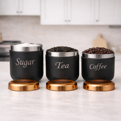 Airtight Tea Coffee Sugar Jar Set of 3