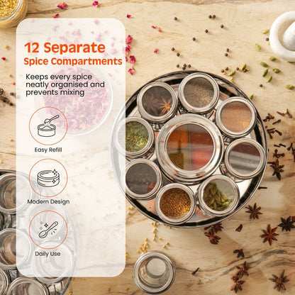 12 in 1 Stainless Steel Masala Box