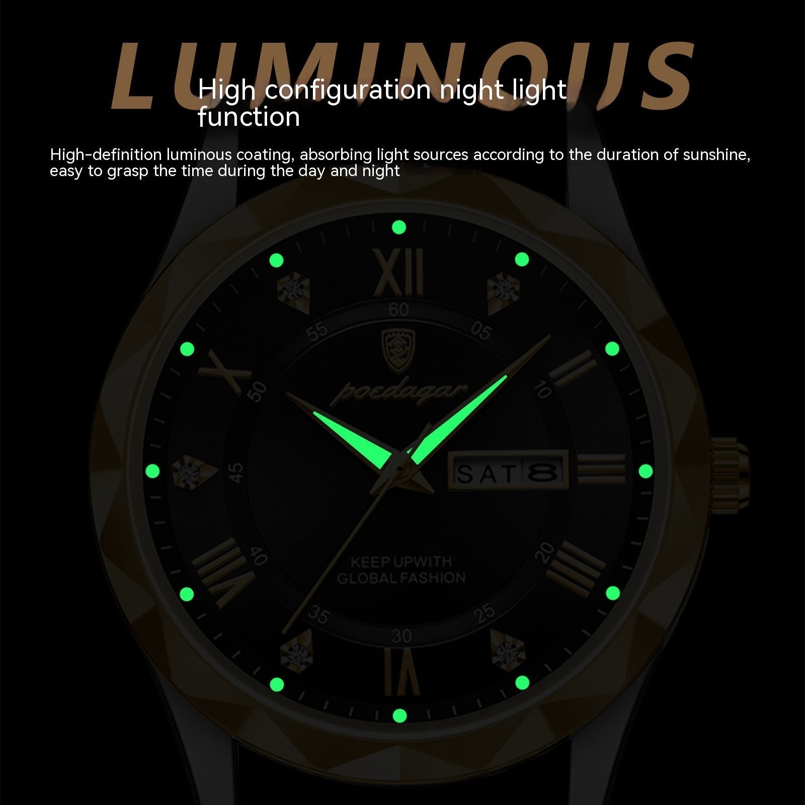 Men's Luxury Fashion Quartz Wrist Watch (Leather Belt)