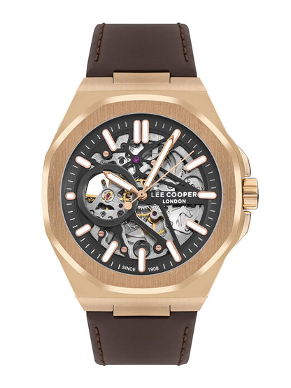 Lee Cooper Men Dial & Leather Bracelet Style Straps Analogue Automatic Watch LC07978.454