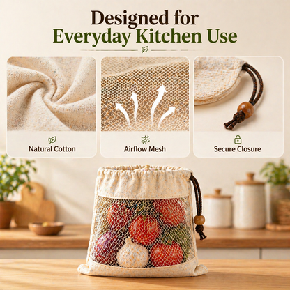 Activ Life - Cotton Vegetable Storage Bags