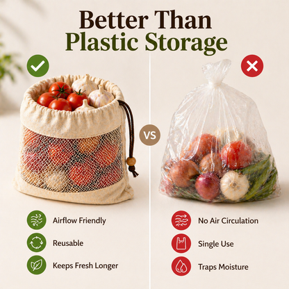 Activ Life - Cotton Vegetable Storage Bags