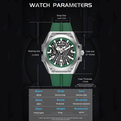Skeleton Face Mechanical Watch - Stainless Steel Waterproof